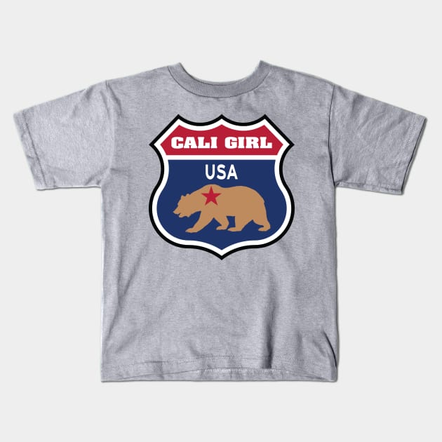 Cali Girl (Interstate USA) Kids T-Shirt by CaliKringle